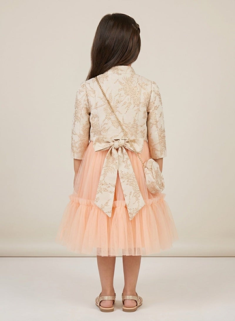 babyqlo Tiered Tulle Dress with Bag and Jacket - Image 2