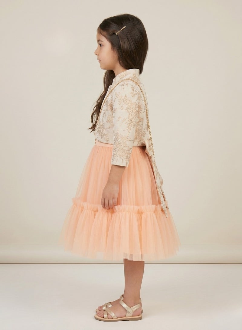 babyqlo Tiered Tulle Dress with Bag and Jacket - Image 4
