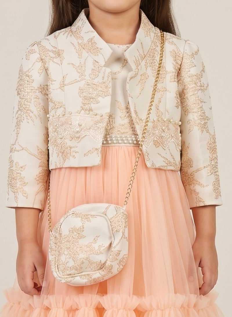 babyqlo Tiered Tulle Dress with Bag and Jacket - Image 5