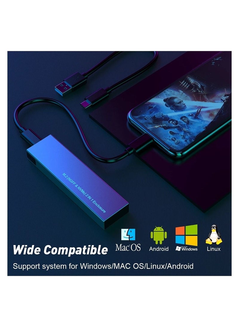 AROAQ M.2 NVMe SSD Case 10Gbps USB3.1 Gen2 NVMe Enclosure M2 SATA NGFF 5Gbps SSD Case - Image 4