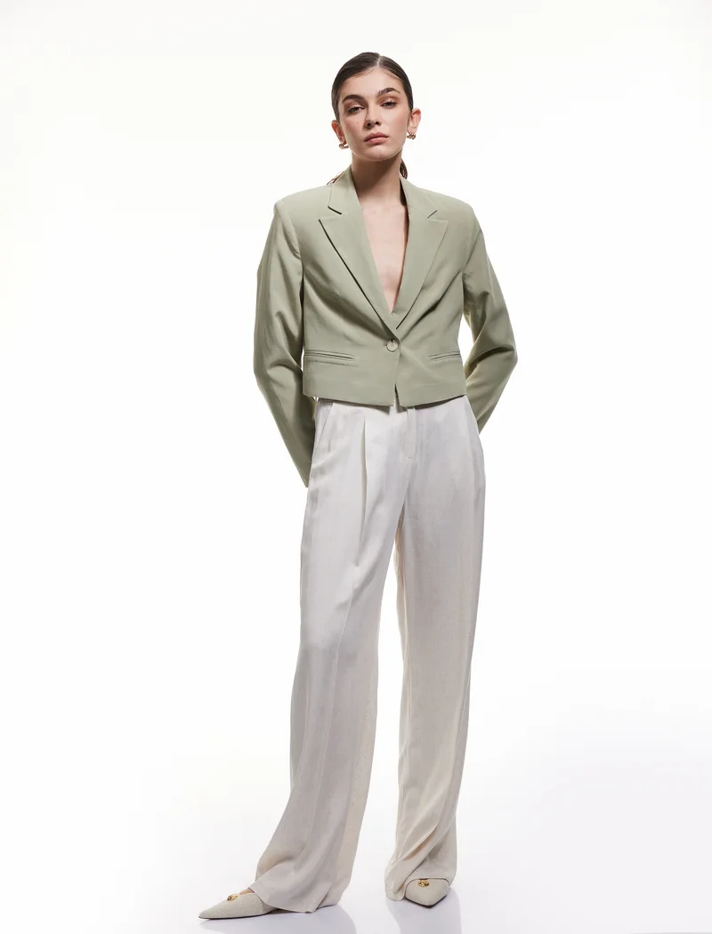 كوتون Crop Blazer Jacket