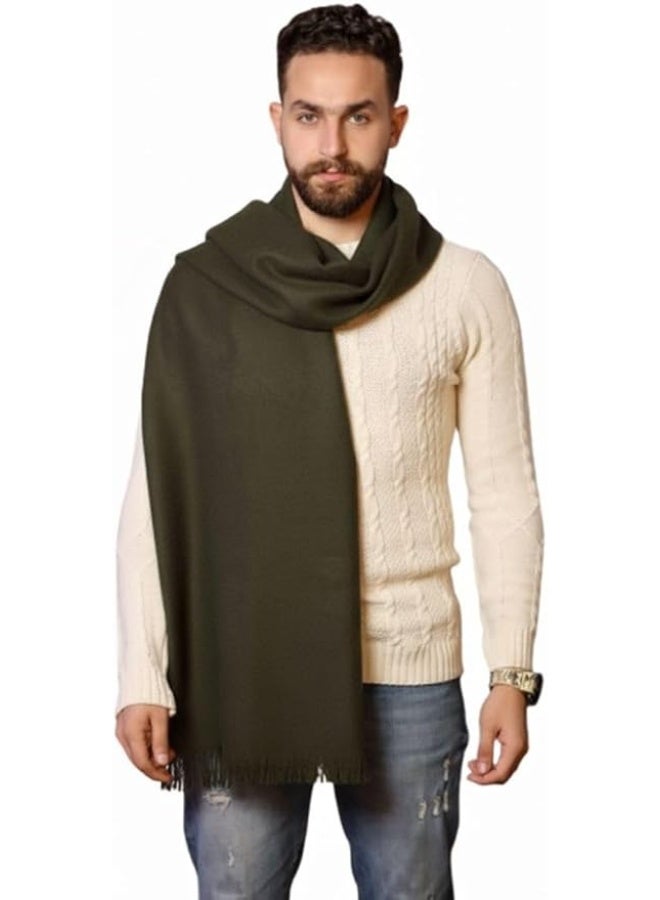 Elegan felt shawl, large size with draped fringed edges.