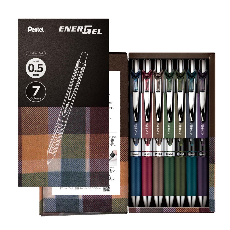 Pentel BLN75-L7 EnerGel Ballpoint Pen 0.5mm Limited Edition 7 Colors Set - Image 1
