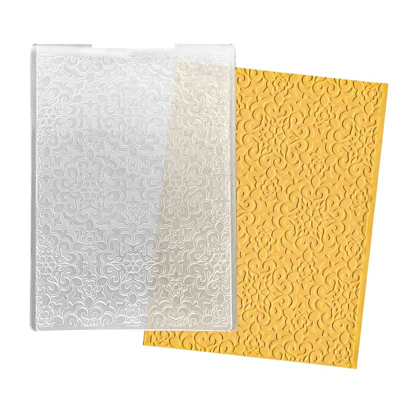 ALIBBON Lace Leaves Background Plastic Embossing Folders for Card Making, Vine Background Embossing Folders for DIY Scrapbooking, Flower Frame Folders for Paper Craft Photo Album Decorations - Image 1