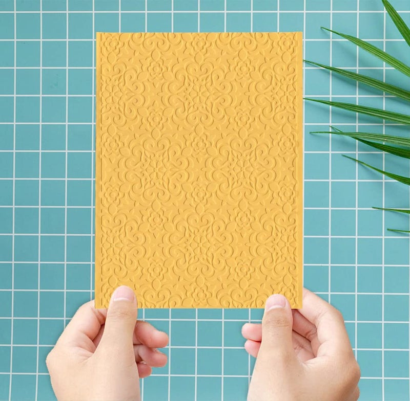 ALIBBON Lace Leaves Background Plastic Embossing Folders for Card Making, Vine Background Embossing Folders for DIY Scrapbooking, Flower Frame Folders for Paper Craft Photo Album Decorations - Image 3