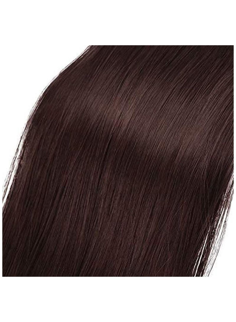 إستيل استيل 6 بوصات تمديد ذيل حصان طويل مستقيم ملفوف حول مشبك في شعر من الألياف الاصطناعية للنساء (نبيذ ملون) - Image 3