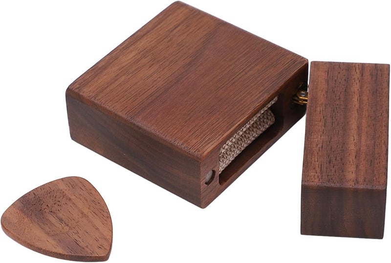 Guitar Pick Holder,Portable Wooden Lighter Shape Pick Case for Music Lovers Guitarists - Image 1