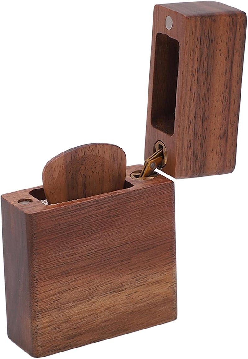 Guitar Pick Holder,Portable Wooden Lighter Shape Pick Case for Music Lovers Guitarists - Image 2