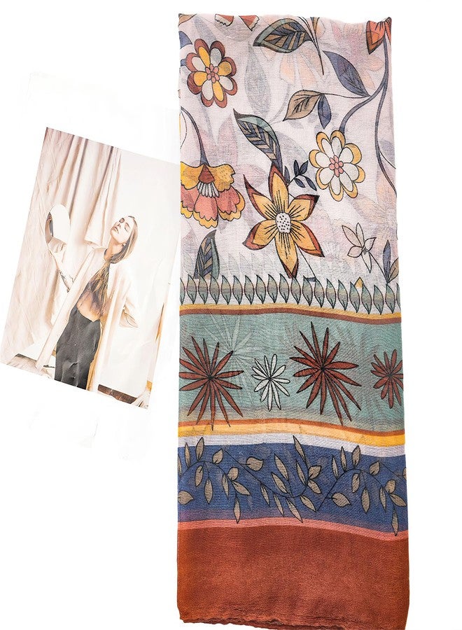 vimate boho scarf for women-winter ladies fashion lightweight floral printed scarf headscarf travel scarf shawl (US-Style 39) - Image 5