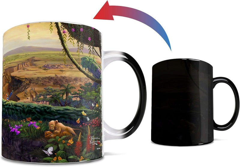 Morphing Mugs Disney  The Lion King  Return to Pride Rock  Thomas Kinkade  One 11 oz Color Changing Heat Sensitive Ceramic Mug  Image Revealed When HOT Liquid Is Added - Image 1