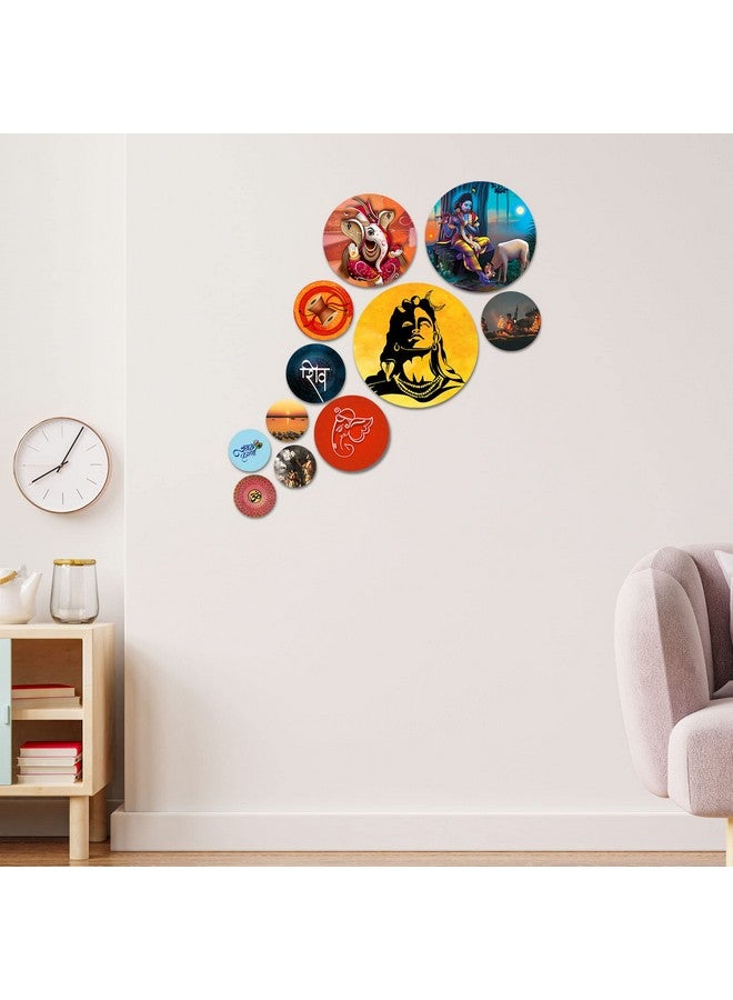 Artvibes Designer MDF Wooden Wall Hanging Decoration Item for Home | Office | Gift | Wall Decor Hanging Items | Wall Art | Living Room | Bedroom (WPS_109N), Pack of 11 Pieces - Image 4