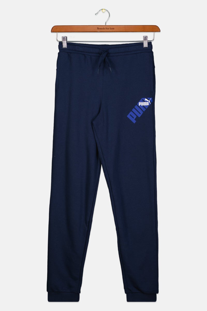 PUMA Kids Boy Sportswear Fit Brand Logo Sweatpants, Navy Blue  - Image 1