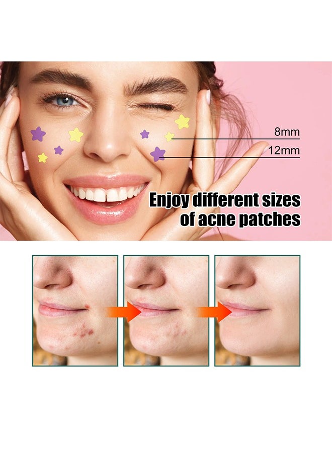 EELHOE Colorful Acne Patch, Star-Shaped Acne Patch Repair Acne Acne Fade Spots Acne Prints Cover Acne Acne Repair Patch, Star Pimples Repair Acne Blemish Blemish Mark Cover pimples Repair Patch 112 Patches  - Image 5