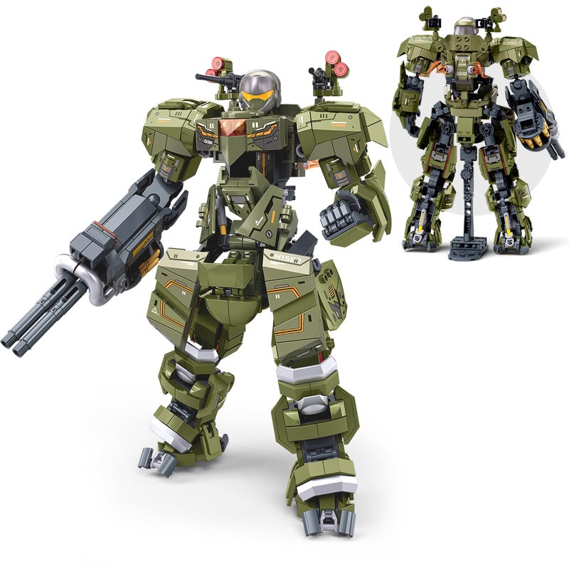 HIGH GODO Main Battle Mech Robot Transforming Building Blocks Set for Adults,City Warrior Justice Hero Soldier Mech Model Building Kit, Cool Creative Robots Toys Gift for Teens, 598 Pieces - Image 1