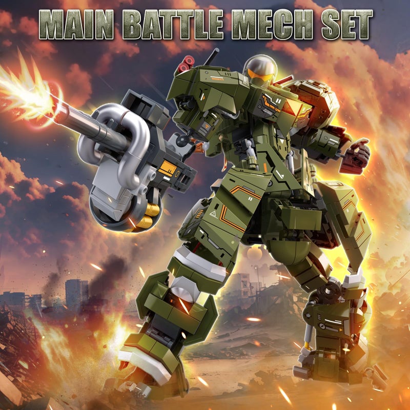 HIGH GODO Main Battle Mech Robot Transforming Building Blocks Set for Adults,City Warrior Justice Hero Soldier Mech Model Building Kit, Cool Creative Robots Toys Gift for Teens, 598 Pieces - Image 2