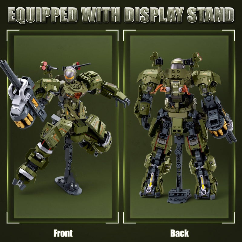 HIGH GODO Main Battle Mech Robot Transforming Building Blocks Set for Adults,City Warrior Justice Hero Soldier Mech Model Building Kit, Cool Creative Robots Toys Gift for Teens, 598 Pieces - Image 5