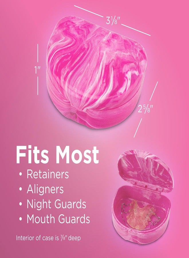 Practicon Marble Retainer Cases, Orthodontic Aligner Case, Mouth Guard Holder (3 Pack) (Pink Paradise) - Image 5