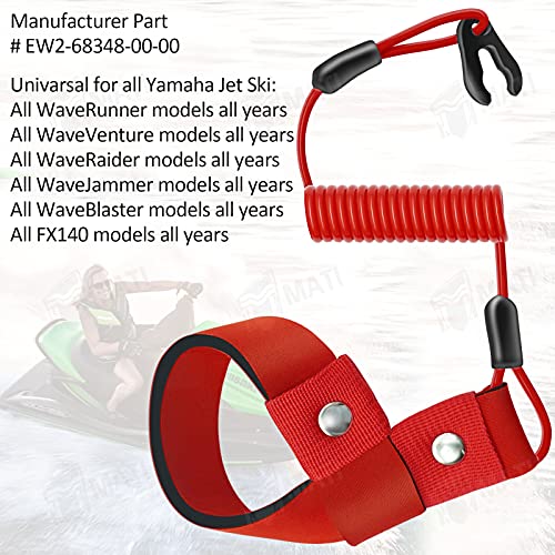 M MATI 3PCS Stop Kill Safety Lanyard for All Yamaha Jet Ski WaveRunner WaveVenture WaveRaider WaveJammer WaveBlaster FX140 EW2-68348-00-00 - Image 2