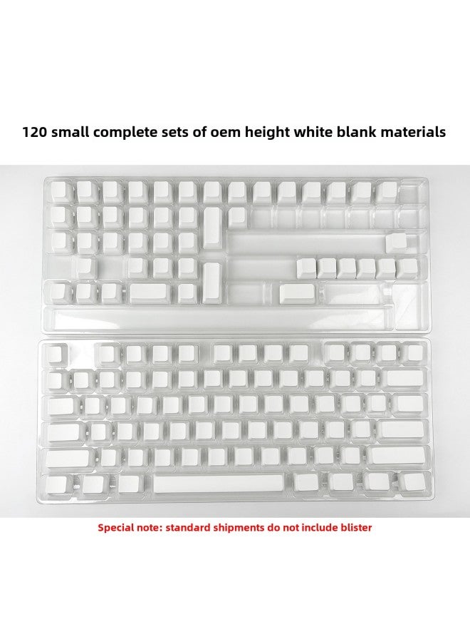 White PBT Blank Key Cap Material Easy To Color 120 Small Full Set Of Mechanical Keyboard Key Cap DIY Key Cap-Colour:Oem Blank Keycap Material 120 Keys - Image 1