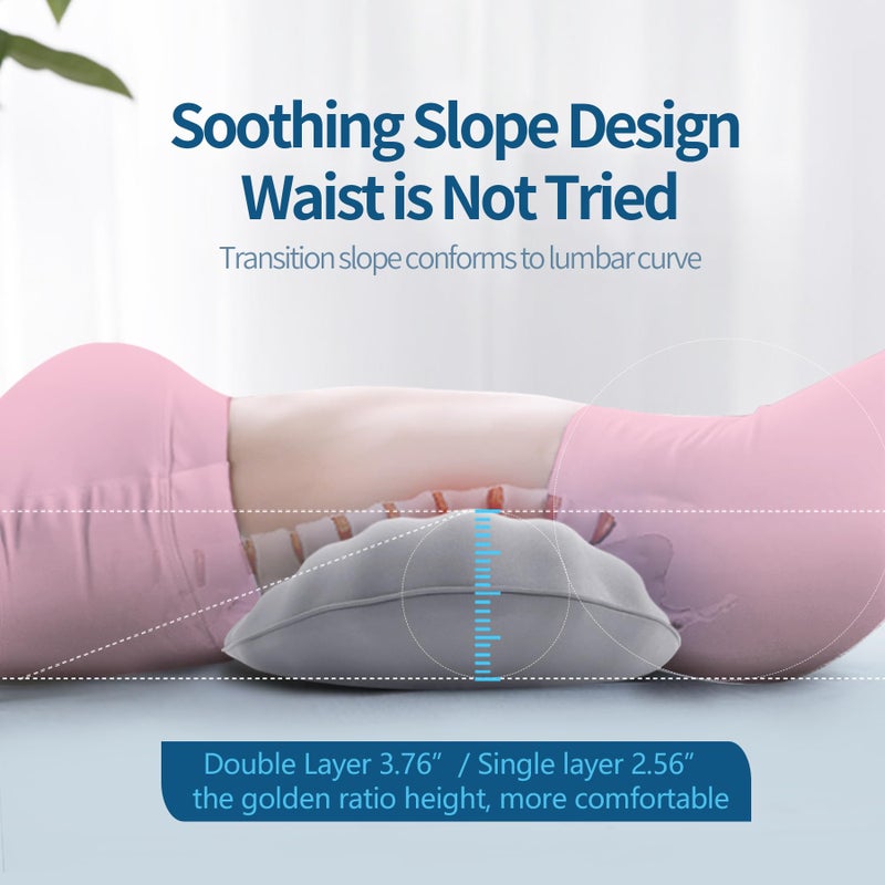 RESTCLOUD Adjustable Lumbar Support Pillow for Sleeping Memory Foam Back Support Pillow for Lower Back Pain Relief and Sleeping, Lumbar Support Pillow for Bed and Chair - Image 5