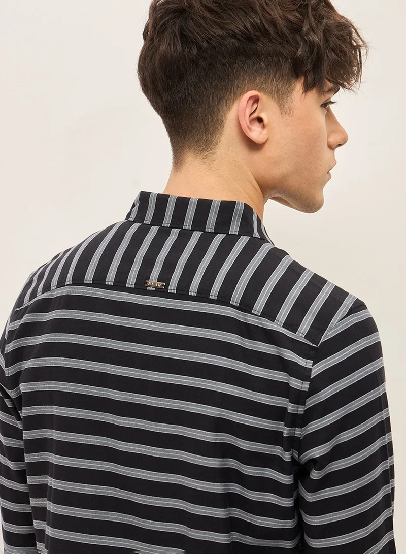 THE BEAR HOUSE Cotton Shirt for Men | Slim Fit, Long Sleeve, Casual & Formal Wear | Soft, Breathable Fabric for Office, Everyday, & All-Season Use in Classic & Trendy