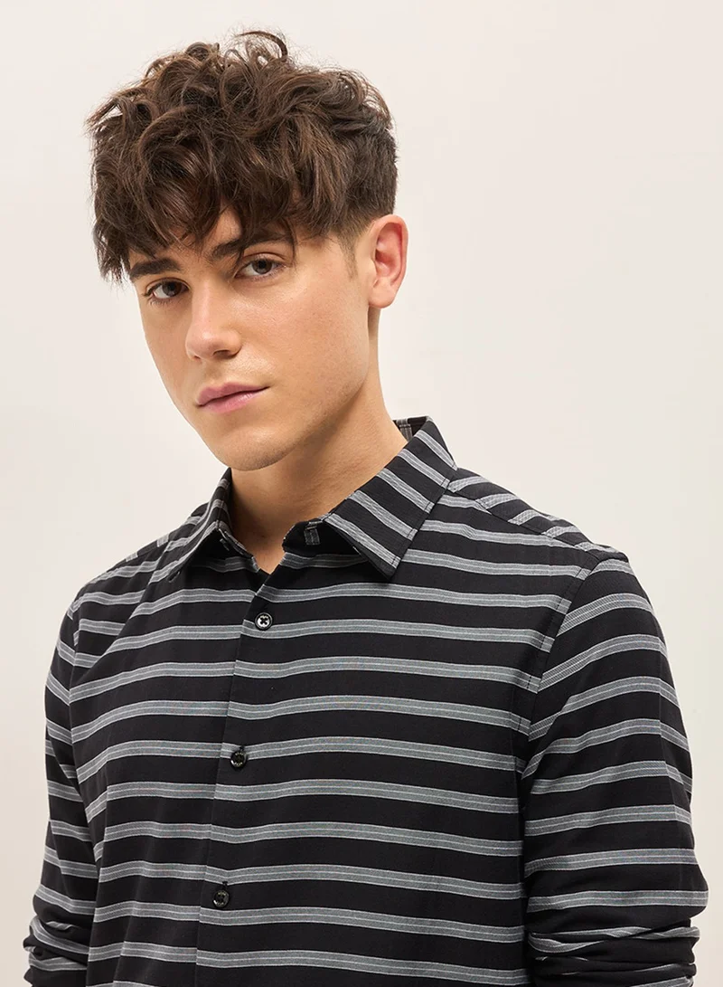 THE BEAR HOUSE Cotton Shirt for Men | Slim Fit, Long Sleeve, Casual & Formal Wear | Soft, Breathable Fabric for Office, Everyday, & All-Season Use in Classic & Trendy