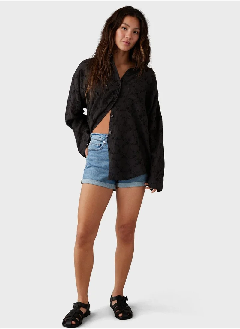 American Eagle Embroidered Button Down Shirt