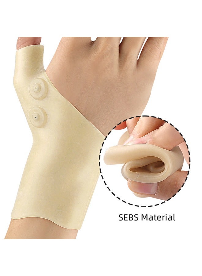 Generic Thumb Wrist Support Brace, 2 PCS Elastic Gel Arthritis Fingerless Glove with Magnetotherapy,Waterproof Compression Sleeve Splint for Sprained,Tendonitis,Carpal Tunnel Hand Joint Pain Relief  - Image 3
