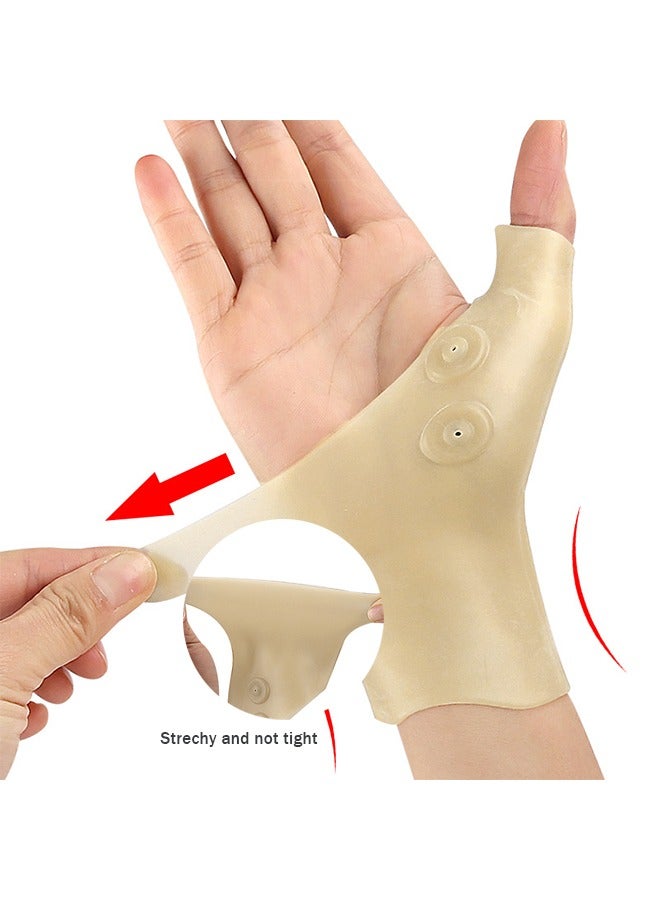 Generic Thumb Wrist Support Brace, 2 PCS Elastic Gel Arthritis Fingerless Glove with Magnetotherapy,Waterproof Compression Sleeve Splint for Sprained,Tendonitis,Carpal Tunnel Hand Joint Pain Relief  - Image 4