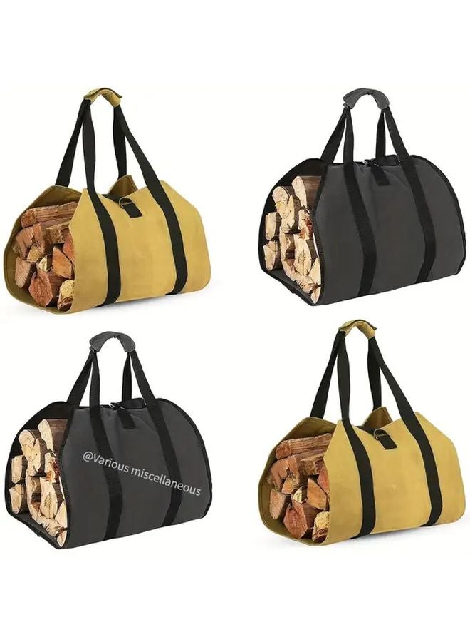 حقيبة تخزين حطب نار خاكي ثقيلة محمولة لحامل الأخشاب في الهواء الطلق - Image 2