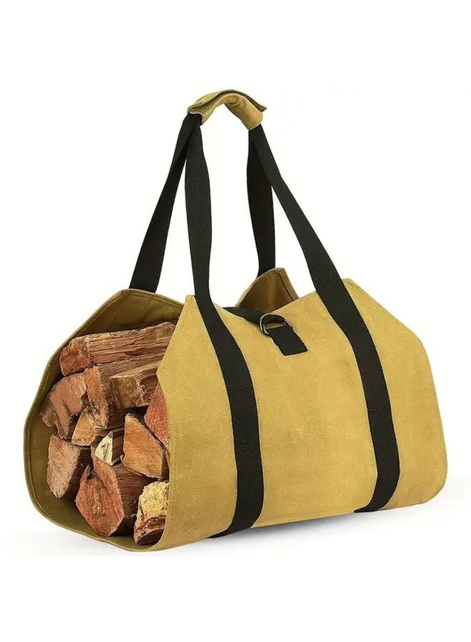 حقيبة تخزين حطب نار خاكي ثقيلة محمولة لحامل الأخشاب في الهواء الطلق - Image 1
