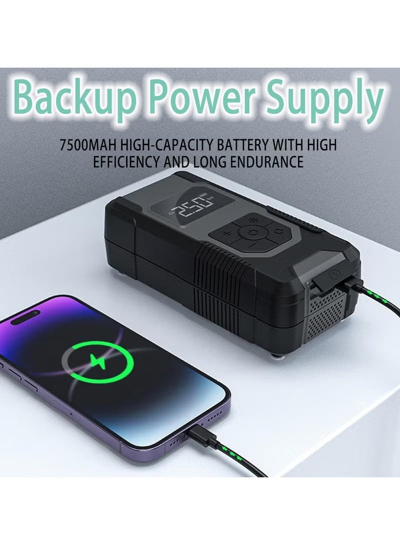دينكس 120W Cordless Portable Air Compressor with 7500mAh Power Bank, High-Pressure Tire Inflator for Car, Motorcycle, Bicycle, SUV, and Outdoor Use – Fast Inflation & Digital Display - Image 5