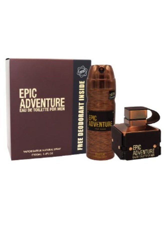 emper Epic Adventure EDT For Men 100ml + Body Spray 200ml - Image 1