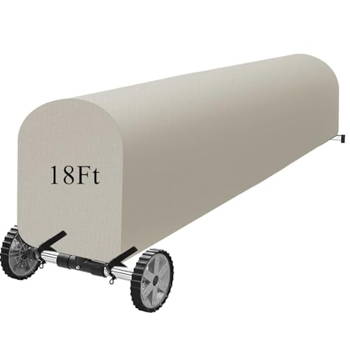 Woanger Heavy Duty Pool Solar Reel Cover Waterproof UV Resistant Inground Swimming Pool Solar Reel Roller Blanket(18 Ft,Beige) - Image 1