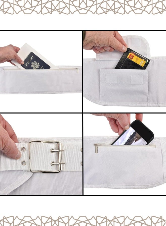 Ihram belt, Ahram belt, Flaxible-Size Uni Adjustable White Ihram Belt With Phone Holder Waist Belt Anti-Theft for Hajj Umrah ihram belt ahram belt - Image 5