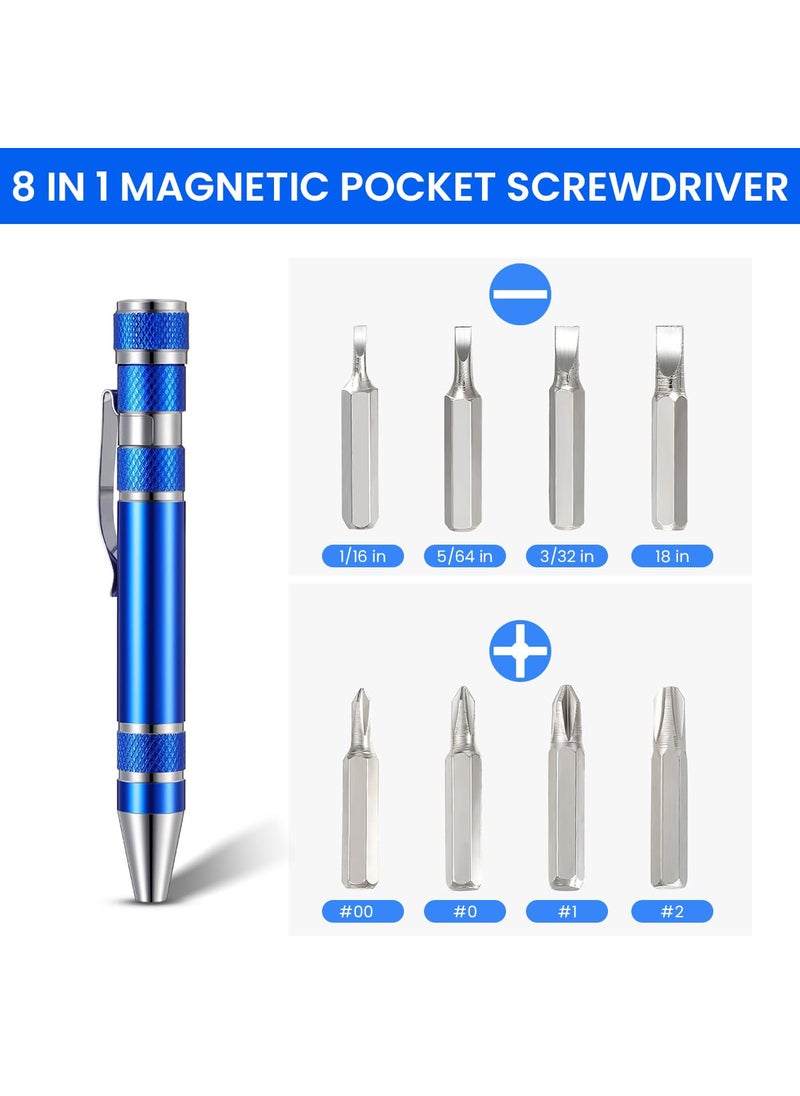 Serplex Serplex 2pcs Pocket Screwdriver Pen with Clip 8 In 1 Multitool Pen Screwdriver Mini Screwdriver Set Magnetic Portable Screwdriver Crossing Flathead Screwdriver for Repairing Installing Hand Tool  - Image 3