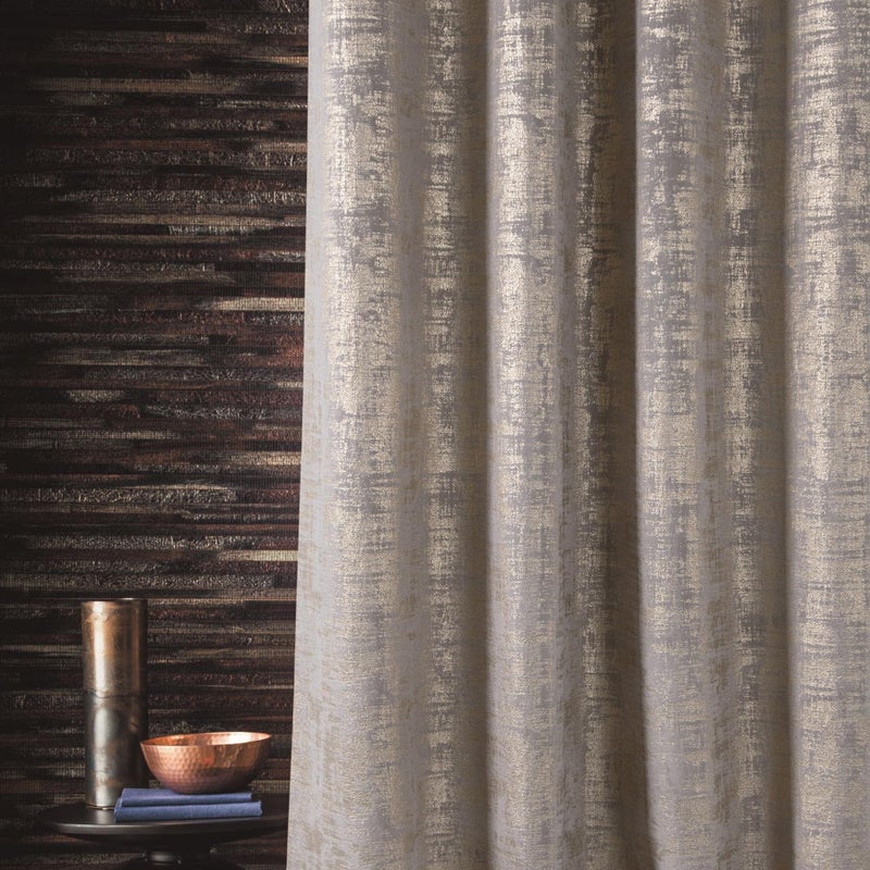 always4u 100% Blackout Soft Velvet Curtains for Bedroom Living Room Thermal Energy Saving 84 Inches Long Luxury Gold Foil Print Drapes 2 Panels Champagne - Image 4