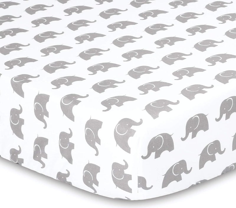 The Peanut Shell The Peanutshell 3 Piece Baby Crib Bedding Set for Boys  Girls  Newborn Infant  Toddler Nursery Bed Set Decor with Fitted Crib Sheet Dust Ruffle Comforter  Elephant Walk - Image 4