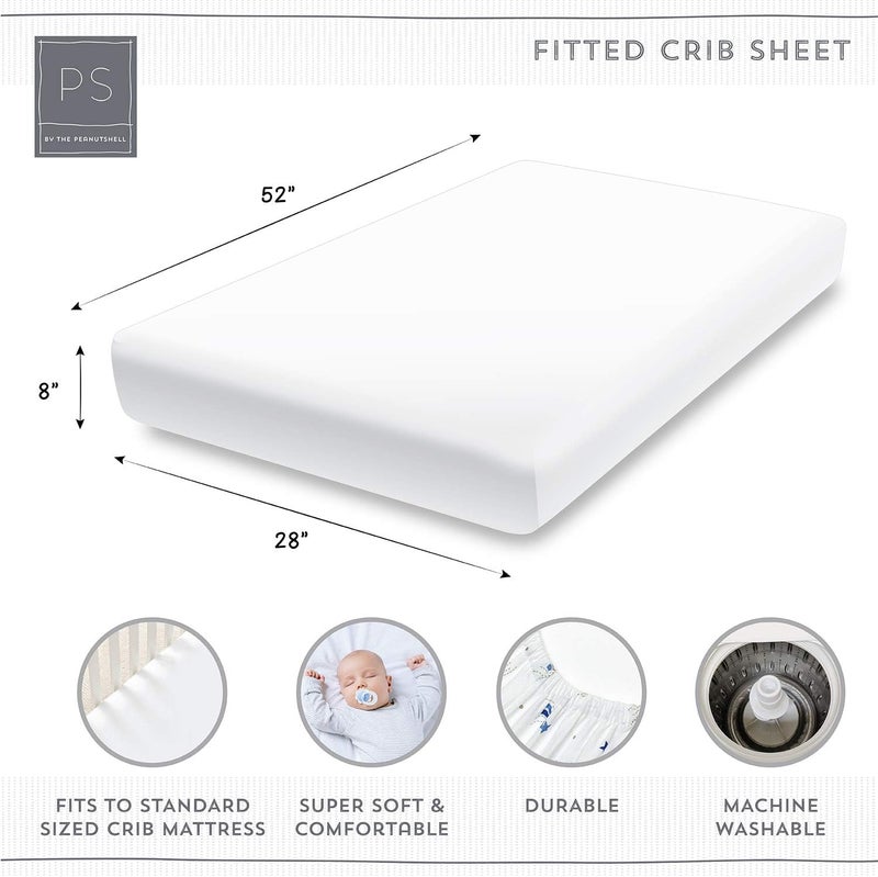 The Peanut Shell The Peanutshell 3 Piece Baby Crib Bedding Set for Boys  Girls  Newborn Infant  Toddler Nursery Bed Set Decor with Fitted Crib Sheet Dust Ruffle Comforter  Elephant Walk - Image 5