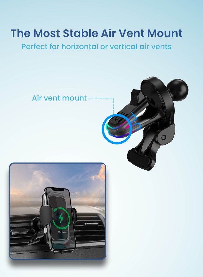 Remson 15W Wireless Charging Phone Mount Holder With Air Vent And Power Delivery  38W Car Charger - Image 5