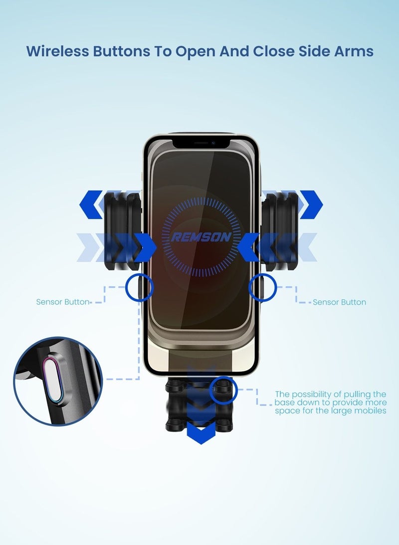 Remson 15W Wireless Charging Phone Mount Holder With Air Vent And Power Delivery  38W Car Charger - Image 3