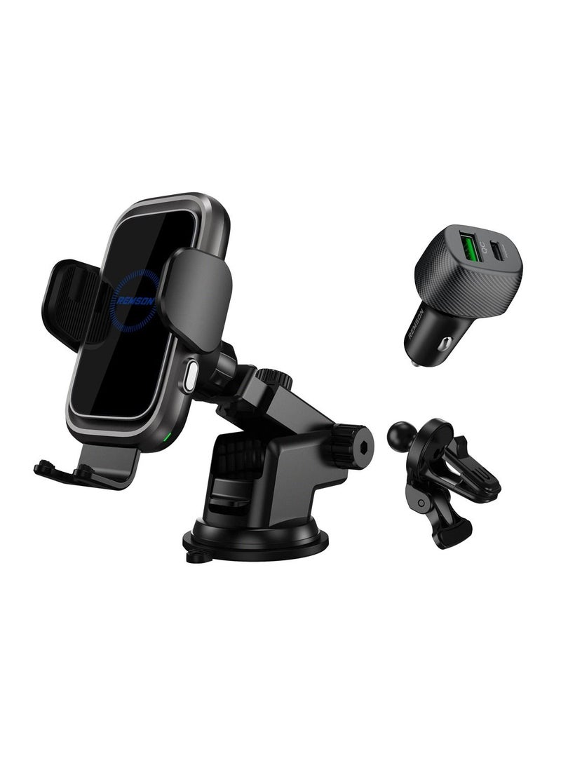 Remson 15W Wireless Charging Phone Mount Holder With Air Vent And Power Delivery  38W Car Charger - Image 1