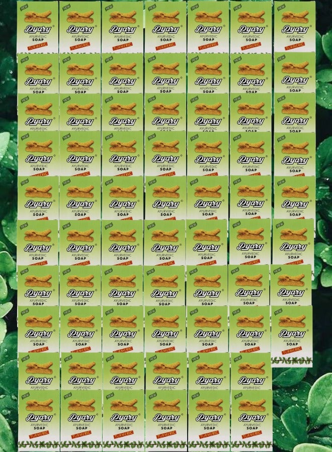 بياري 68 قطع صابون الكركم طبيعي بالكامل مصنوع يدويًا من الايورفيدا نباتي