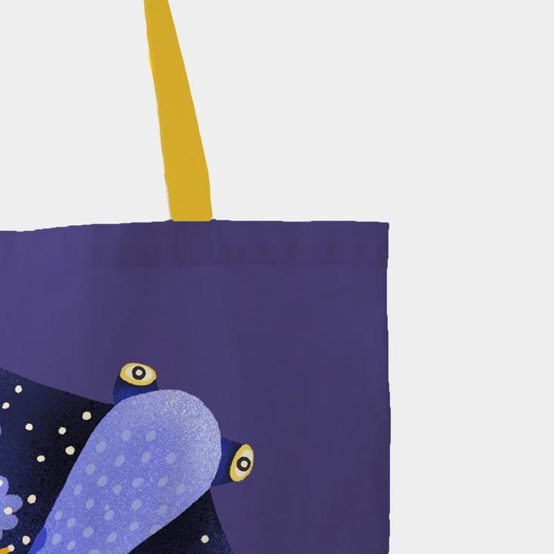 The Purple Tree Sting Ray Tote Bag witH for Women - 1 Pc, Woman Tote Bag, Eco Friendly Tote, Underwater Theme Bags, Gifts For Women - Image 4