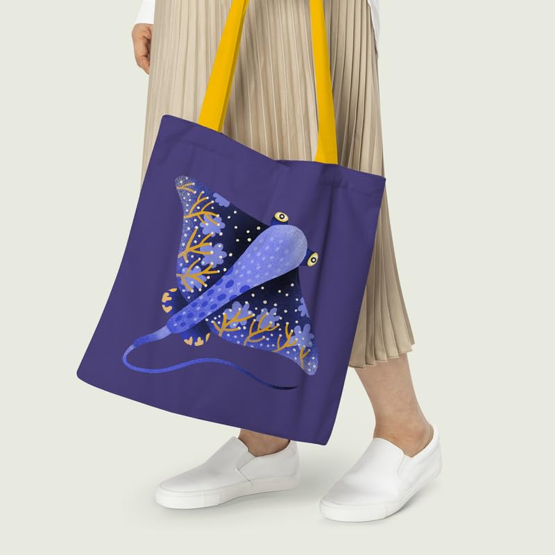 The Purple Tree Sting Ray Tote Bag witH for Women - 1 Pc, Woman Tote Bag, Eco Friendly Tote, Underwater Theme Bags, Gifts For Women - Image 3