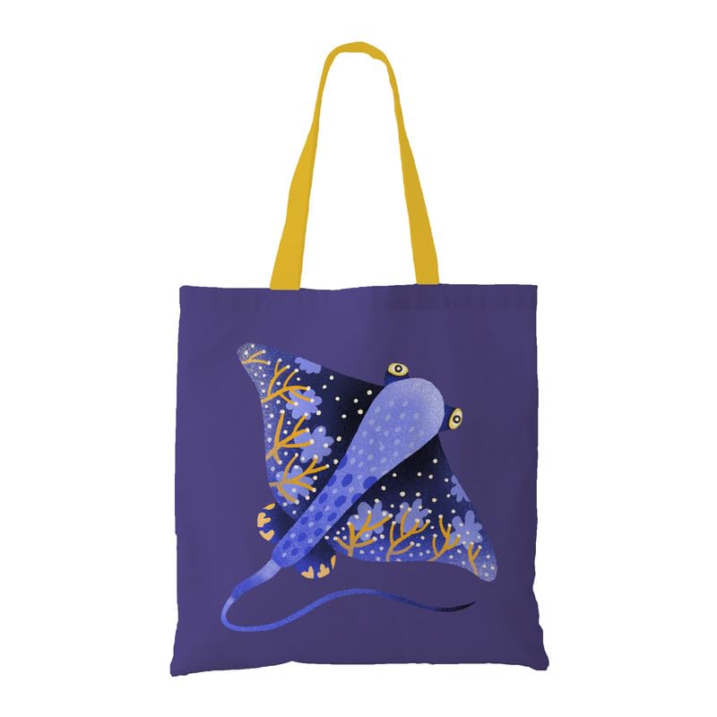 The Purple Tree Sting Ray Tote Bag witH for Women - 1 Pc, Woman Tote Bag, Eco Friendly Tote, Underwater Theme Bags, Gifts For Women - Image 1