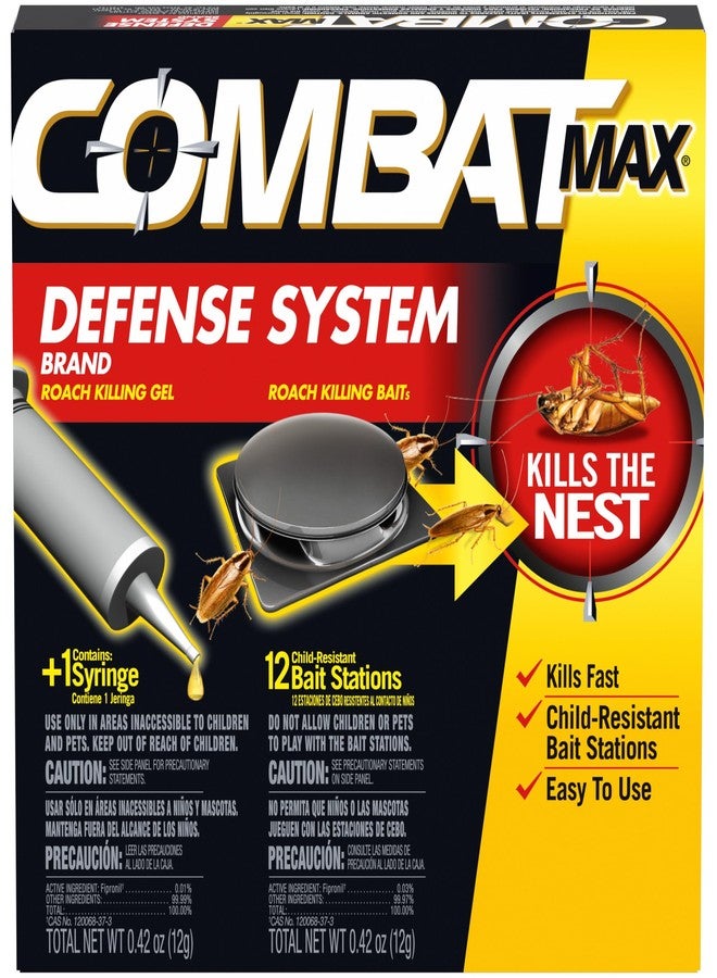 Combat Max Defense System Brand, Small Roach Killing Bait and Gel, 12 Count - Image 1