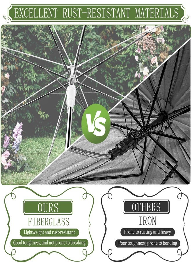 Profasion 8 Pack Clear Wedding Umbrellas, High-Visibility Transparent Rain Umbrella, Firm and Durable, Easy Operation, Large for Two People and Fit for Wedding Bride Groom Photography Golf Outdoor - Image 3