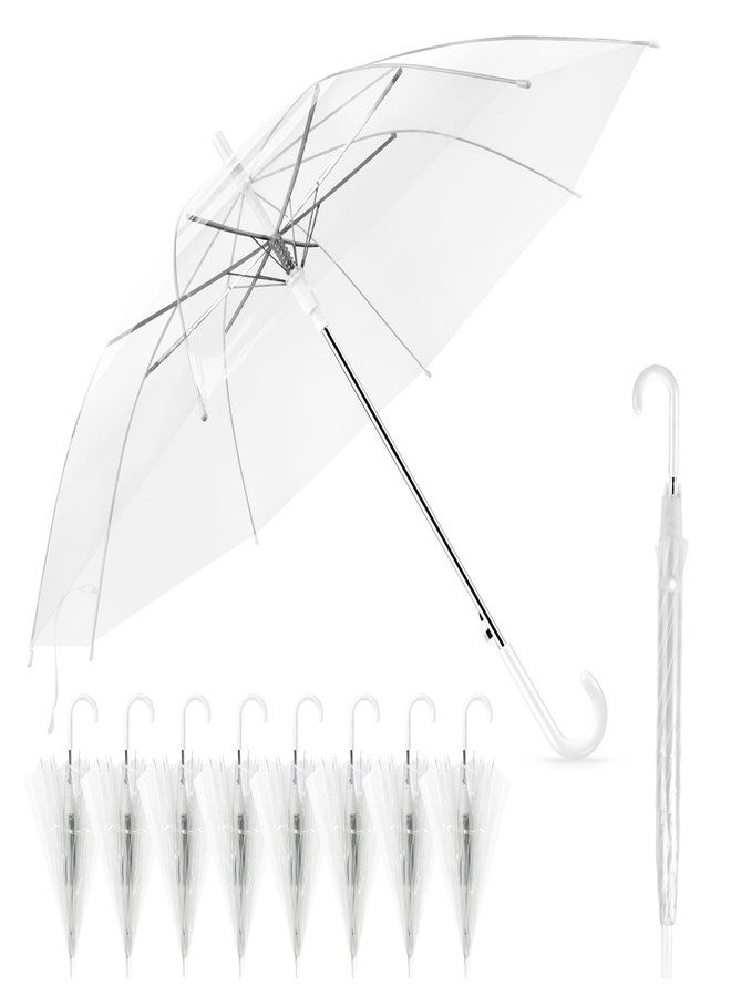 Profasion 8 Pack Clear Wedding Umbrellas, High-Visibility Transparent Rain Umbrella, Firm and Durable, Easy Operation, Large for Two People and Fit for Wedding Bride Groom Photography Golf Outdoor - Image 1