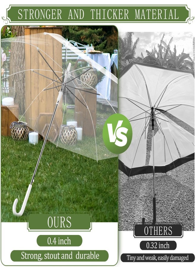 Profasion 8 Pack Clear Wedding Umbrellas, High-Visibility Transparent Rain Umbrella, Firm and Durable, Easy Operation, Large for Two People and Fit for Wedding Bride Groom Photography Golf Outdoor - Image 5